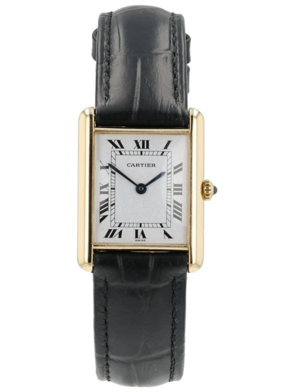 Cartier Tank Louis White Dial 18K Yellow Gold 23mm Quartz Unisex Watch 81052